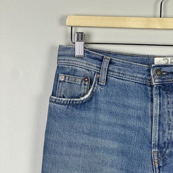 Free People We the Free Maggie Mid Rise Straight Jeans Bondi Blue - Picture 8 of 12